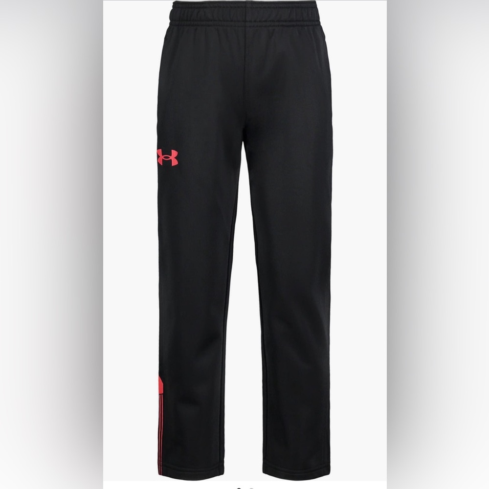 Under Armour Boys Tapered Sweatpants in Black with Red Logo| Size: 3T